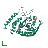PDB entry 3f99 coloured by chain, front view.