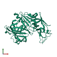 PDB entry 3f9q coloured by chain, front view.