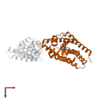 Oxysterols receptor LXR-alpha in PDB entry 3fal, assembly 2, top view.