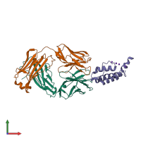 PDB entry 3fb7 coloured by chain, front view.