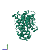 Mitogen-activated protein kinase 14 in PDB entry 3fc1, assembly 1, side view.