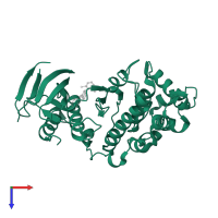 Mitogen-activated protein kinase 14 in PDB entry 3fc1, assembly 1, top view.