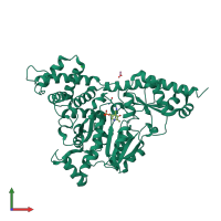PDB entry 3fdd coloured by chain, front view.