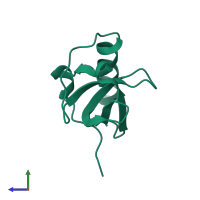 Monomeric assembly 1 of PDB entry 3fdr coloured by chemically distinct molecules, side view.