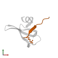 Histone H3.1 in PDB entry 3fdt, assembly 1, front view.