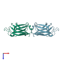 PDB entry 3fdw coloured by chain, top view.