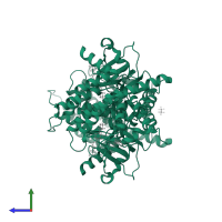 Choline/ethanolamine kinase in PDB entry 3feg, assembly 1, side view.