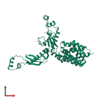 PDB entry 3few coloured by chain, front view.