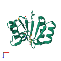 PDB entry 3ff4 coloured by chain, top view.