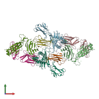 PDB entry 3ffc coloured by chain, front view.