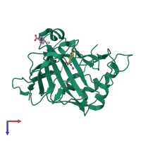 PDB entry 3ffp coloured by chain, top view.