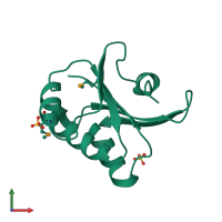 PDB entry 3ffy coloured by chain, front view.