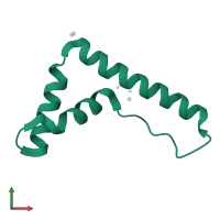 Transcription factor A, mitochondrial in PDB entry 3fgh, assembly 2, front view.