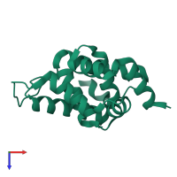 PDB entry 3fh2 coloured by chain, top view.
