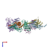 PDB entry 3fh6 coloured by chain, top view.