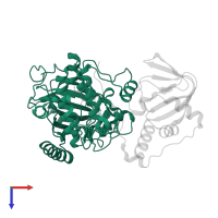 cAMP-dependent protein kinase catalytic subunit alpha in PDB entry 3fhi, assembly 1, top view.