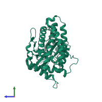 Choline kinase in PDB entry 3fi8, assembly 1, side view.