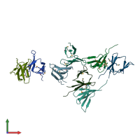 PDB entry 3fif coloured by chain, front view.