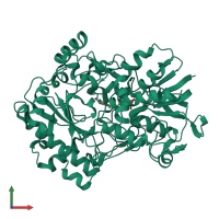 PDB entry 3fim coloured by chain, front view.