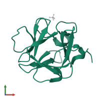 Fibroblast growth factor 1 in PDB entry 3fjd, assembly 1, front view.