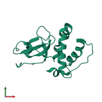 PDB entry 3flg coloured by chain, front view.