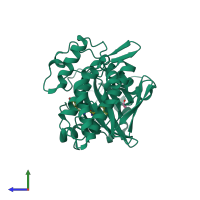 PDB entry 3fmd coloured by chain, side view.