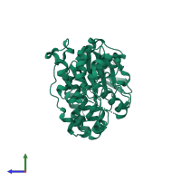 Mitogen-activated protein kinase 14 in PDB entry 3fmm, assembly 1, side view.