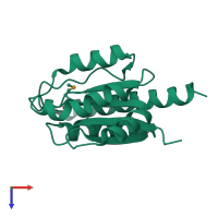 PDB entry 3fni coloured by chain, top view.