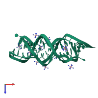 PDB entry 3fo4 coloured by chain, top view.
