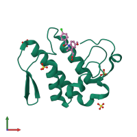 PDB entry 3fo7 coloured by chain, front view.