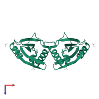 UPF0102 protein RPA0323 in PDB entry 3fov, assembly 1, top view.