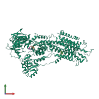 PDB entry 3fps coloured by chain, front view.