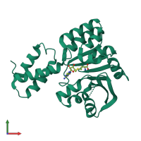 PDB entry 3frh coloured by chain, front view.