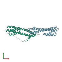 PDB entry 3frt coloured by chain, front view.