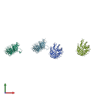 PDB entry 3frx coloured by chain, front view.