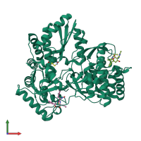PDB entry 3frz coloured by chain, front view.