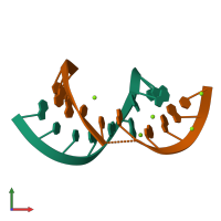 PDB entry 3fs0 coloured by chain, front view.