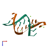 PDB entry 3fs0 coloured by chain, top view.