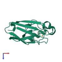 PDB entry 3fsa coloured by chain, top view.