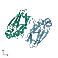 PDB entry 3ft0 coloured by chain, front view.