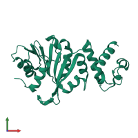 PDB entry 3ftd coloured by chain, front view.