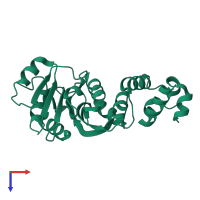 PDB entry 3ftd coloured by chain, top view.