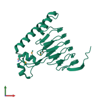 PDB entry 3ftt coloured by chain, front view.