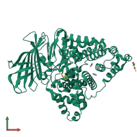 PDB entry 3ftz coloured by chain, front view.