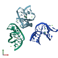 PDB entry 3fu2 coloured by chain, front view.