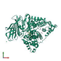 PDB entry 3ful coloured by chain, front view.