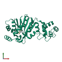 PDB entry 3fuu coloured by chain, front view.