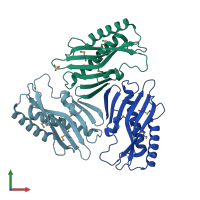 PDB entry 3fuy coloured by chain, front view.