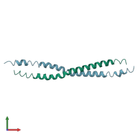 PDB entry 3fx0 coloured by chain, front view.