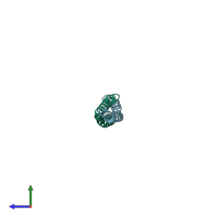 PDB entry 3fx0 coloured by chain, side view.